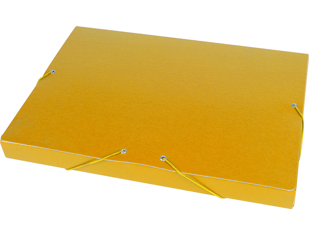 CARPETA PROYECTOS LIDERPAPEL FOLIO LOMO 30MM CARTON GOFRADO AMARILLA
