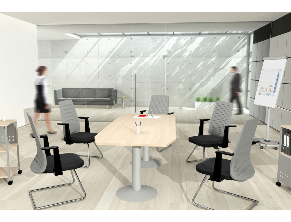 MESA REUNION MEETING 3003AT02 ESTRUCTURA GRIS TABLERO GRIS 220X100X72 CM