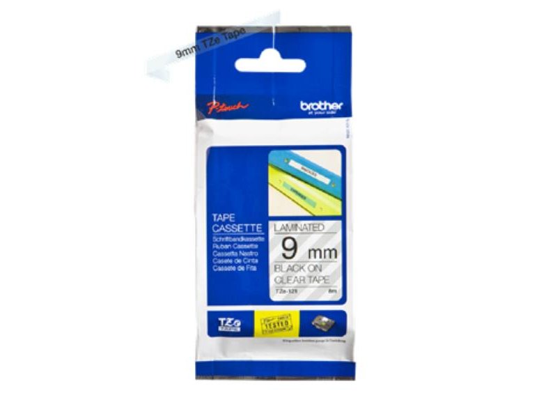 CINTA PARA ETIQUETADORES BROTHER CINTA ROTULADORA TRANSPARENTE/NEG9