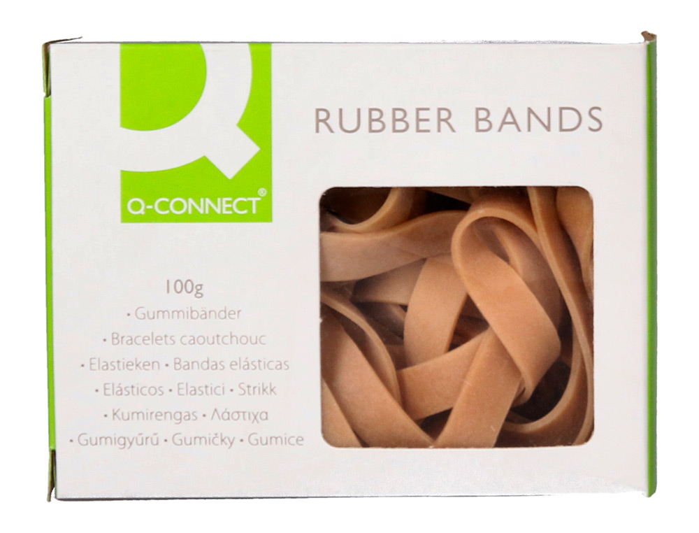 BANDAS ELASTICAS Q-CONNECT 100 GR 150X9 MM NUMERO 15