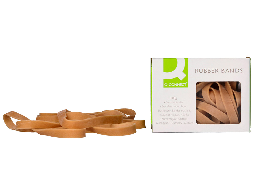 BANDAS ELASTICAS Q-CONNECT 100 GR 150X9 MM NUMERO 15
