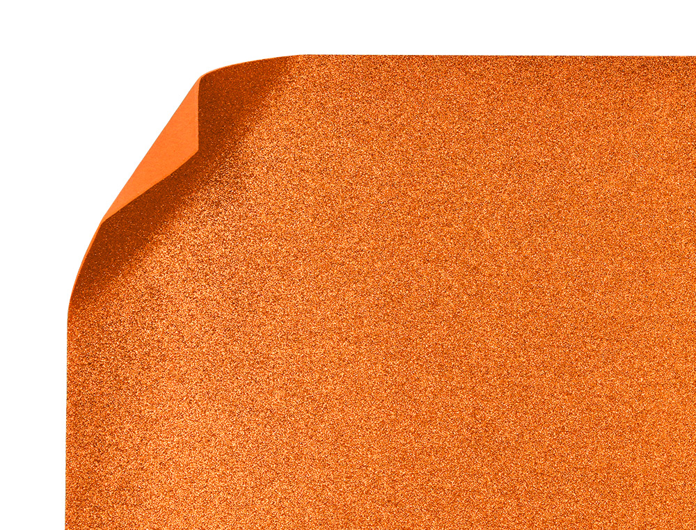 GOMA EVA CON PURPURINA BIODEGRADABLE LIDERPAPEL 50X70CM 60G/M2 ESPESOR 2 MM NARANJA