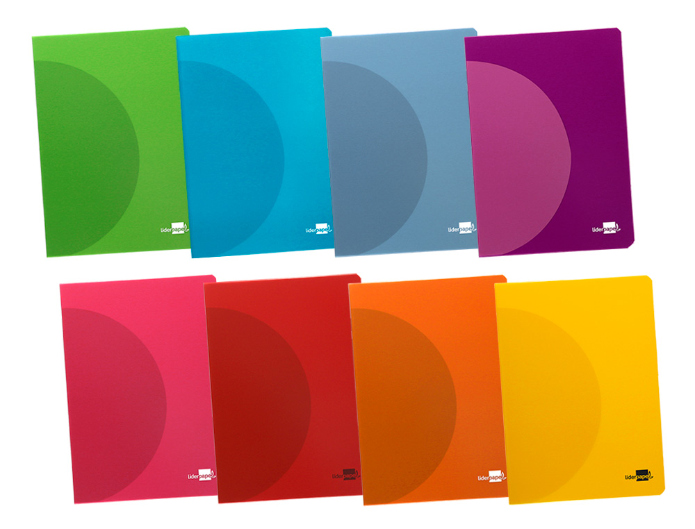 LIBRETA LIDERPAPEL 360 TAPA DE PLASTICO A5 48 HOJAS 90GR HORIZONTAL CON DOBLE MARGEN COLORES SURTIDOS