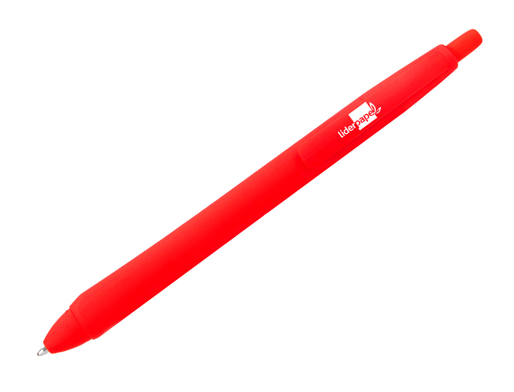 BOLIGRAFO LIDERPAPEL GUMMY TOUCH RETRACTIL 1 MM TINTA ROJA