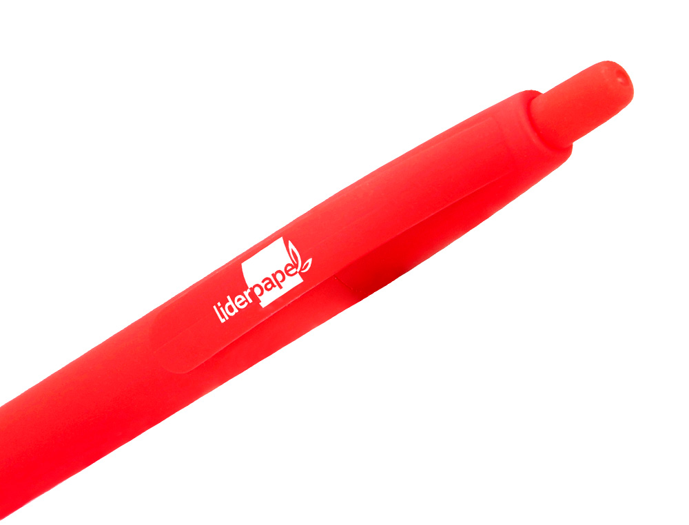BOLIGRAFO LIDERPAPEL GUMMY TOUCH RETRACTIL 1 MM TINTA ROJA