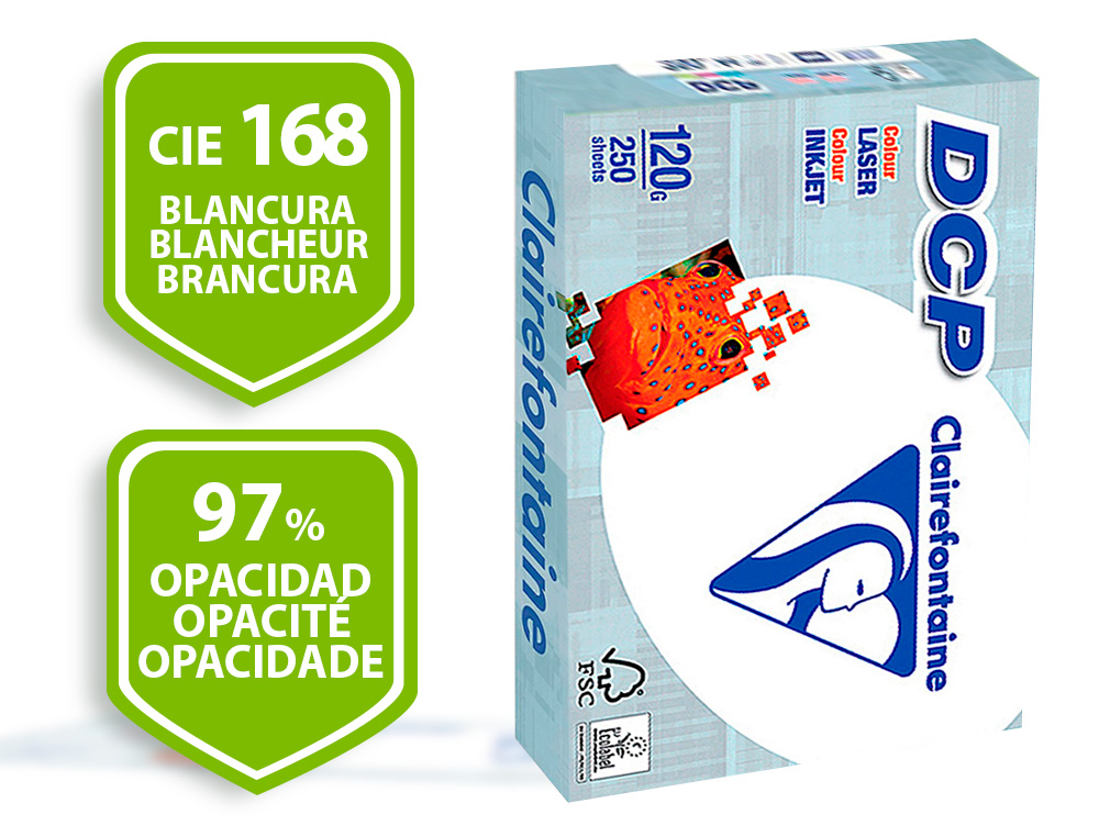 PAPEL FOTOCOPIADORA CLAIREFONTAINE DIN A4 120 GRAMOS PAQUETE DE 250 HOJAS