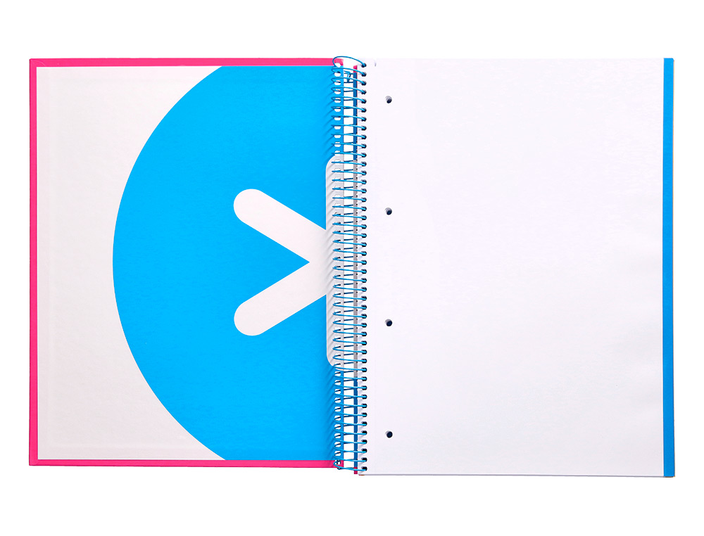 CUADERNO ESPIRAL A4 MICRO ANTARTIK TAPA FORRADA 120H 90 GR LISO CON BANDAS 4 TALADROS COLOR ROSA FLUOR