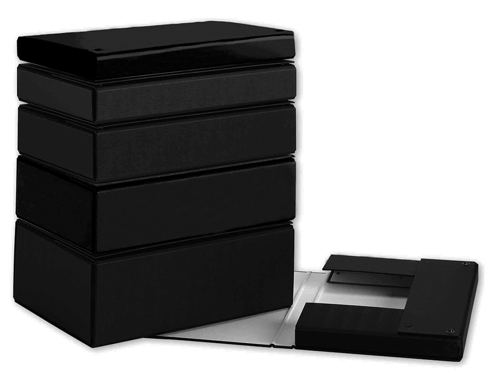 CARPETA PROYECTOS PARDO FOLIO LOMO 50 MM CARTON FORRADO NEGRO CON BROCHE