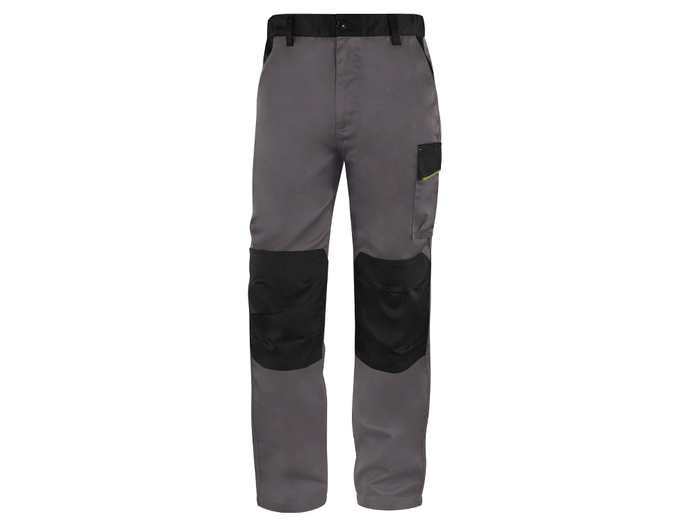 PANTALON DE TRABAJO DELTAPLUS CINTURA AJUSTABLE 5 BOLSILLOS COLOR GRIS VERDE TALLA XL