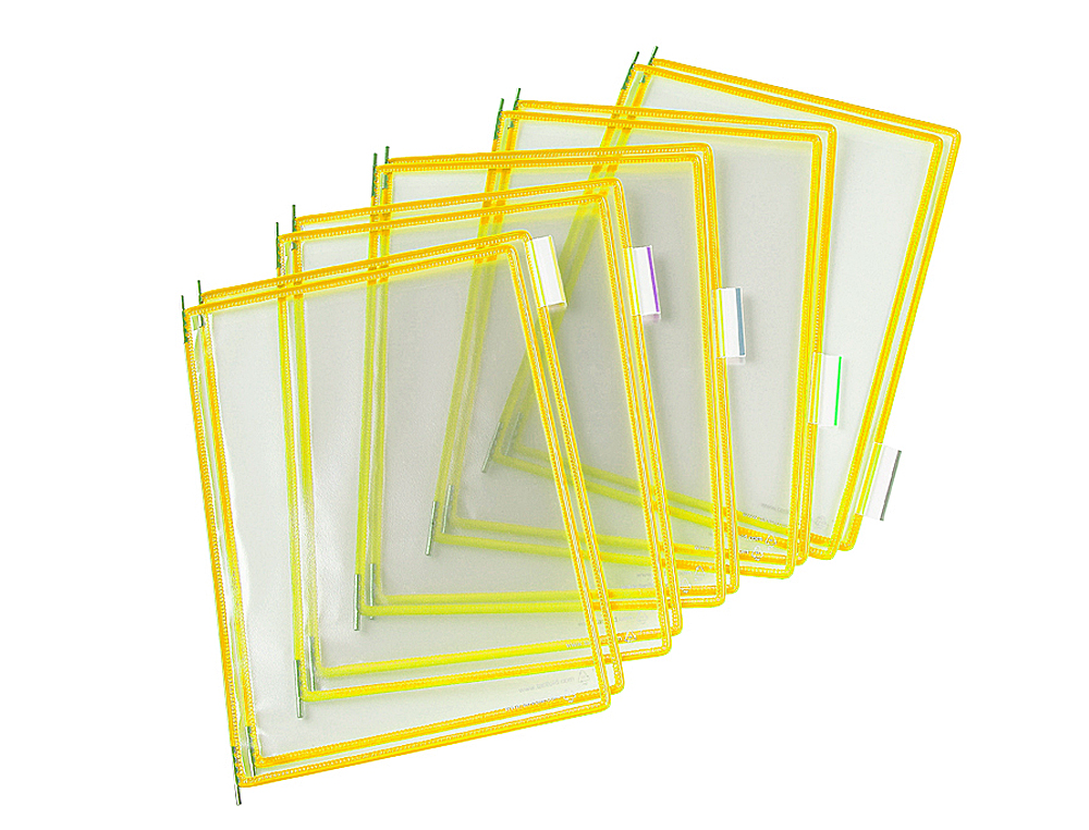 FUNDA PARA PORTACATALOGO DJOIS DIN A4 COLOR AMARILLO PACK DE 10 UNIDADES