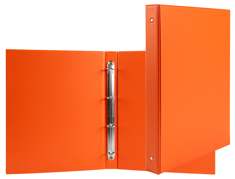 CARPETA DE 4 ANILLAS 25 MM REDONDAS LIDERPAPEL A5 CARTON FORRADO PVC NARANJA