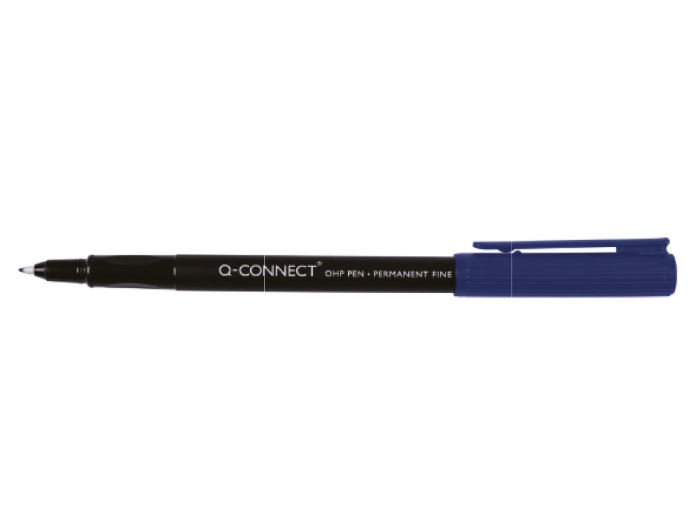 ROTULADOR Q-CONNECT RETROPROYECCION PUNTA FIBRA SUPER FINA REDONDA 0.5 MM PERMANENTE AZUL
