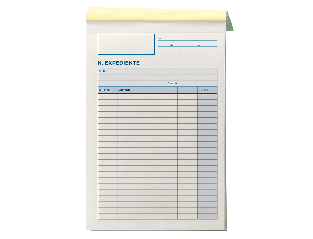 TALONARIO LIDERPAPEL NOTAS DE EXPEDIENTE CUARTO DUPLO TEXTO EN PORTUGUES