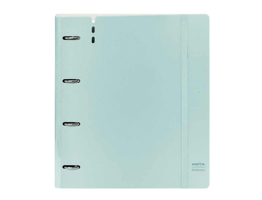 CARPETA CON RECAMBIO SAFTA DIN A4 CUADRO 5 MM POLIPROPILENO FOAM 4 ANILLAS 35MM AZUL CLARO