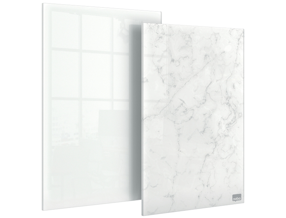 BLOC DE NOTAS NOBO SOBREMESA CRISTAL 229X152 MM PACK DE 1 UNIDAD BLANCO + 1 UNIDAD MARMOL