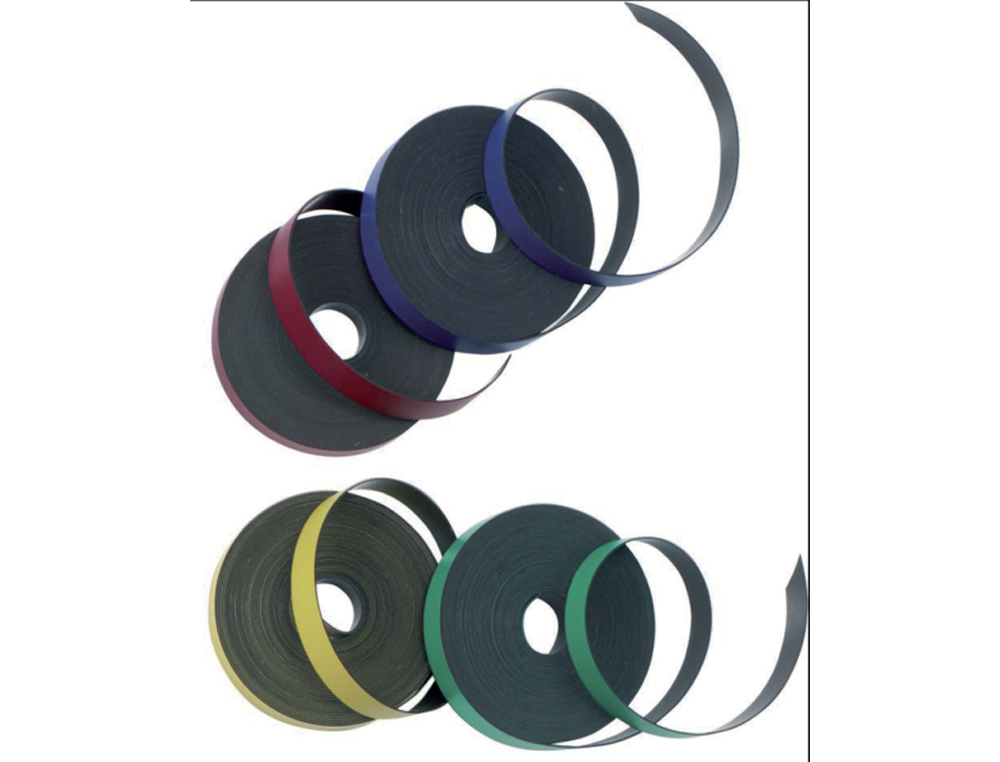 CINTA MAGNETICA NOBO PARA PIZARRAS BLANCAS 5X2000 MM PAQUETE DE 4 UNIDADES COLORES SURTIDOS