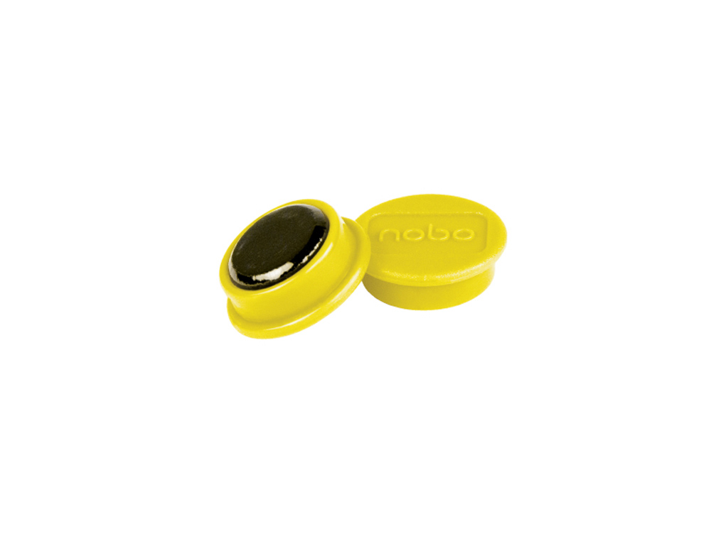 IMAN PARA SUJECION NOBO 13 MM DIAMETRO COLOR AMARILLO CAJA DE 10 UNIDADES