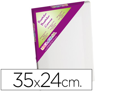 BASTIDOR LIDERPAPEL5P LIENZO GRAPADO TRASERO ALGODON 100% MARCO PAWLONIA 1,8X3,8 CM BORDES MADERA 35X24 CM