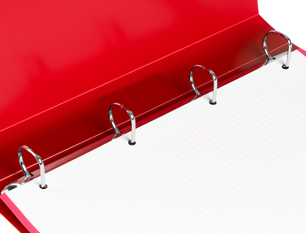 CARPETA LIDERPAPEL 4 ANILLAS 25 MM MIXTAS POLIPROPILENO DIN A4 ROJO TRANSLUCIDO