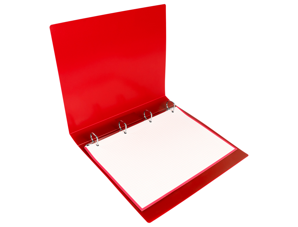 CARPETA LIDERPAPEL 4 ANILLAS 25 MM MIXTAS POLIPROPILENO DIN A4 ROJO TRANSLUCIDO