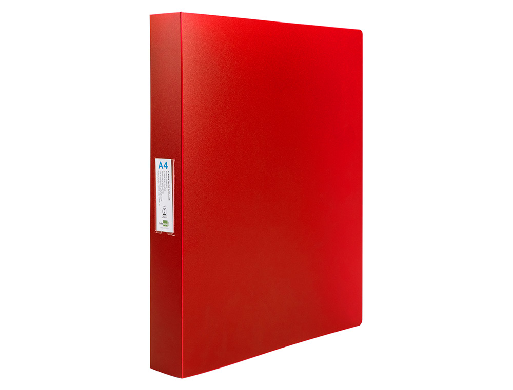 CARPETA LIDERPAPEL 4 ANILLAS 25 MM MIXTAS POLIPROPILENO DIN A4 ROJO TRANSLUCIDO
