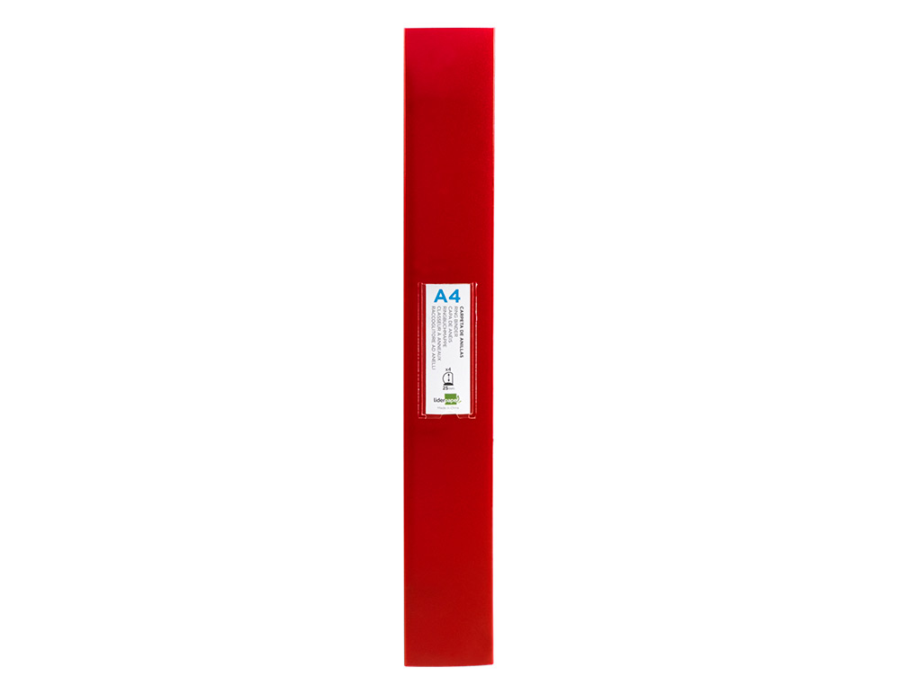 CARPETA LIDERPAPEL 4 ANILLAS 25 MM MIXTAS POLIPROPILENO DIN A4 ROJO TRANSLUCIDO