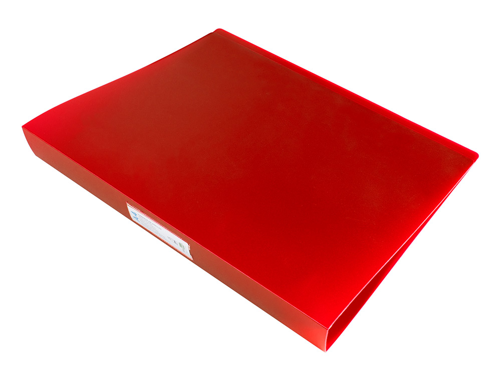 CARPETA LIDERPAPEL 4 ANILLAS 25 MM MIXTAS POLIPROPILENO DIN A4 ROJO TRANSLUCIDO
