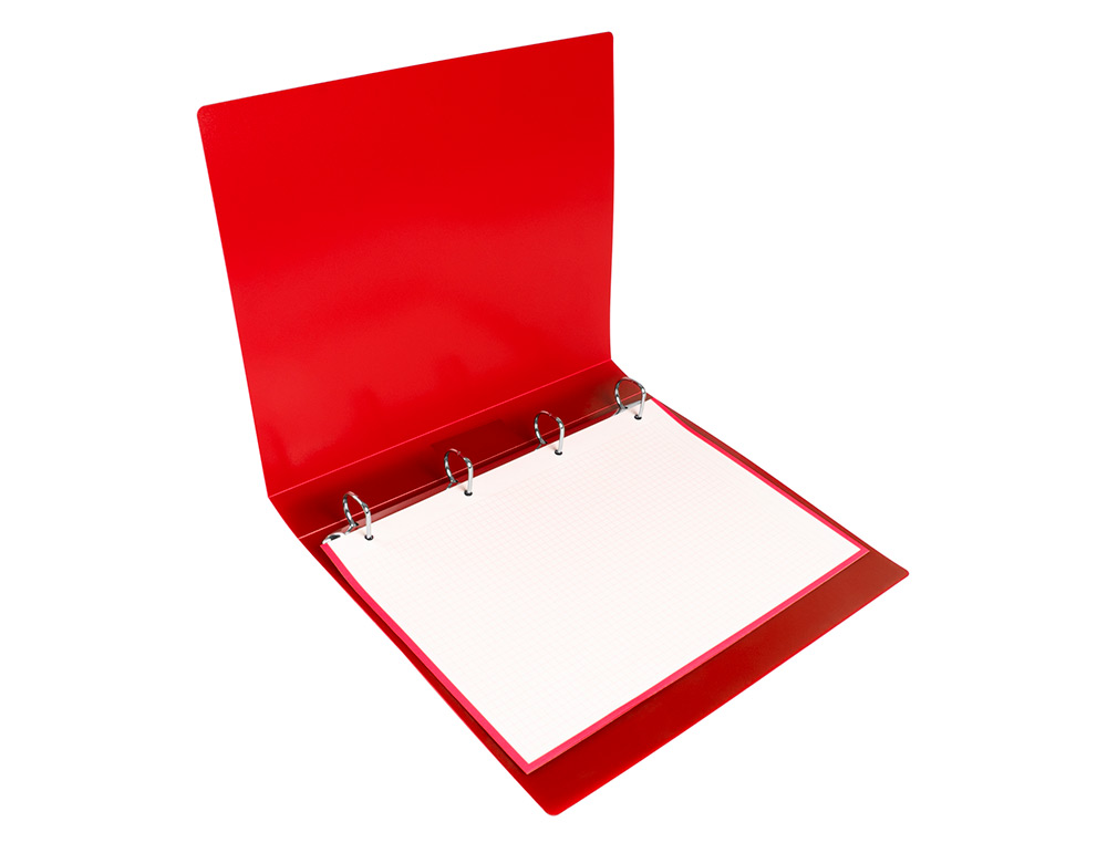 CARPETA LIDERPAPEL 4 ANILLAS 25 MM MIXTAS POLIPROPILENO DIN A4 ROJO TRANSLUCIDO