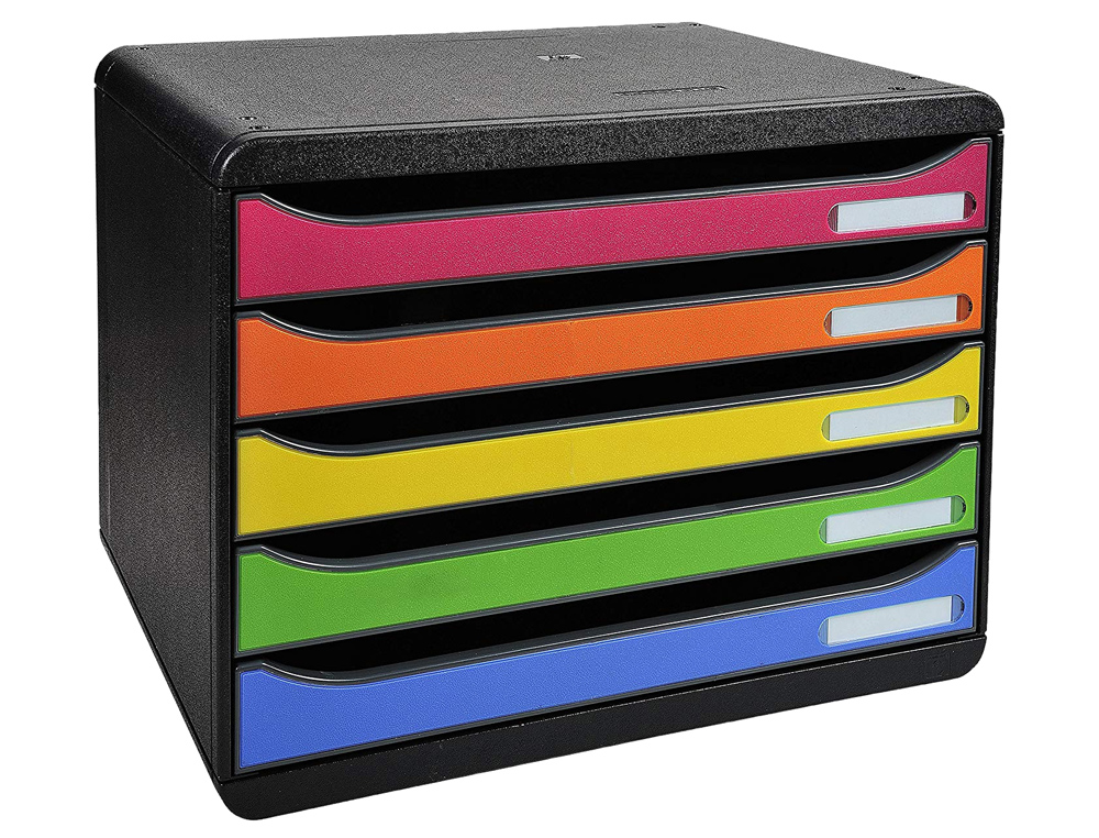 FICHERO CAJONES SOBREMESA EXACOMPTA BIG-BOX PLUS IDERAMA ARLEQUIN 5 CAJONES APAISADO MULTICOLORES