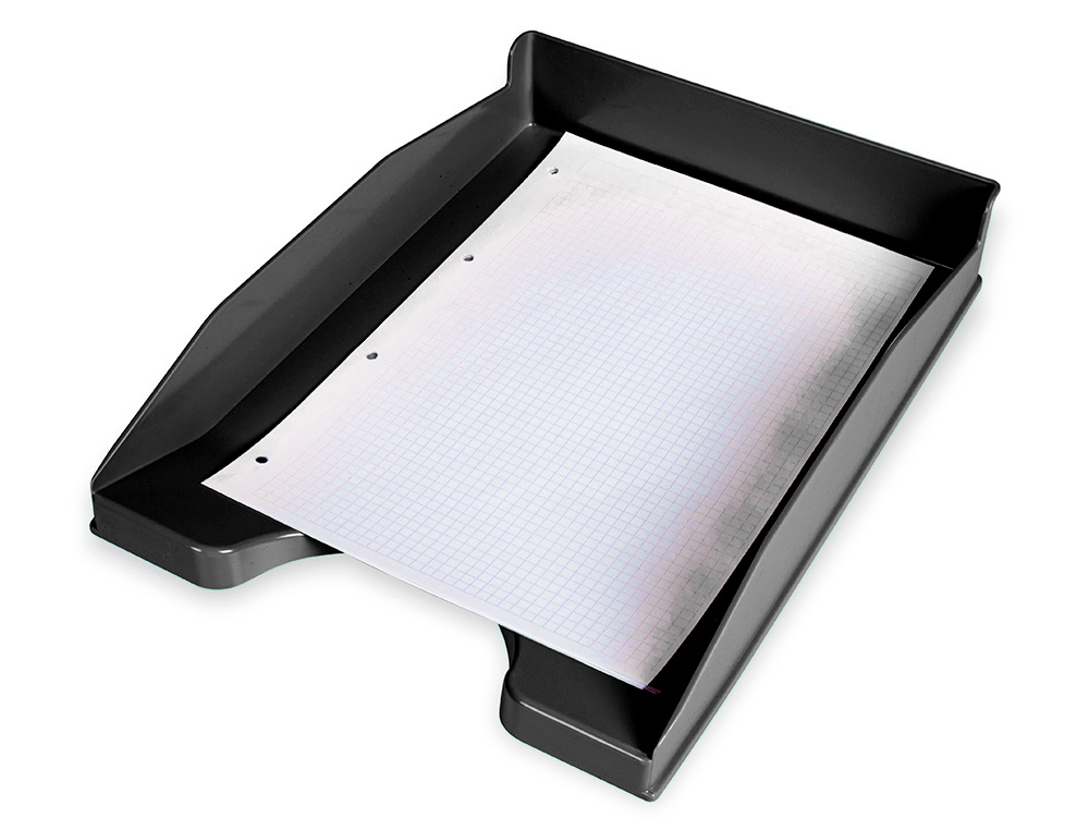 BANDEJA SOBREMESA PLASTICO Q-CONNECT NEGRO OPACO 100% RECICLADO 240X70X340 MM