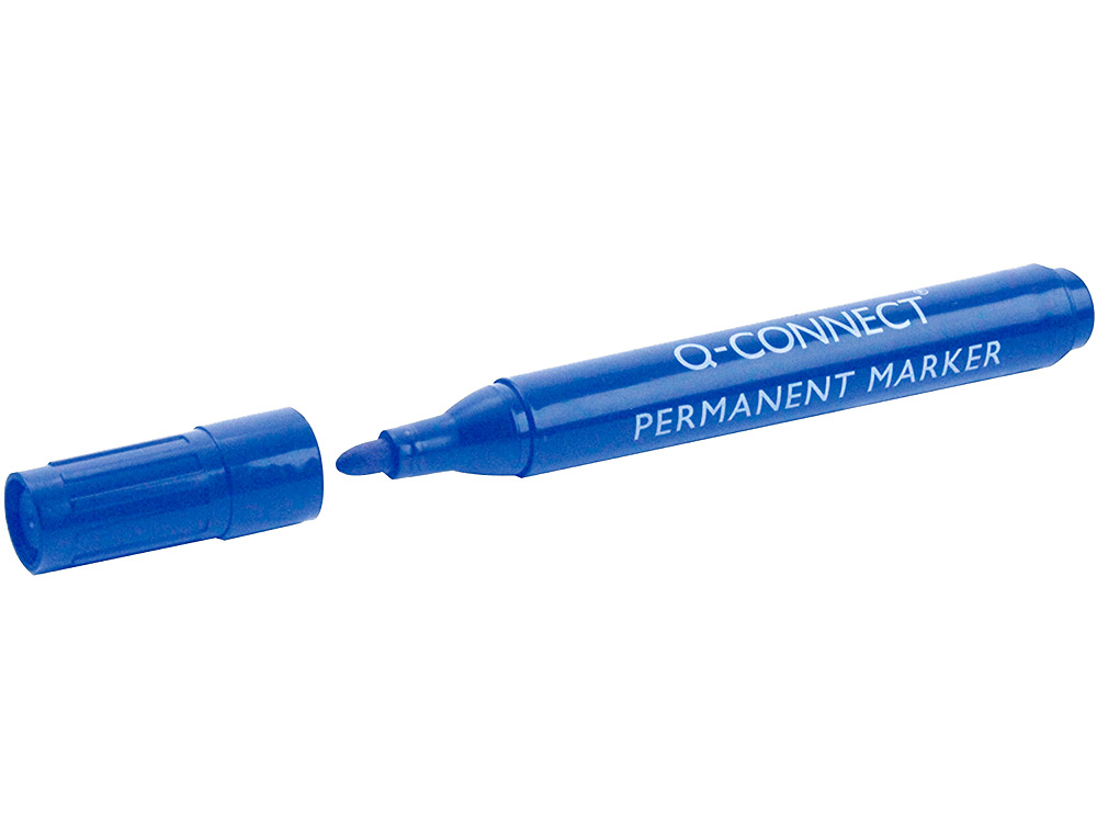 ROTULADOR Q-CONNECT MARCADOR PERMANENTE AZUL PUNTA REDONDA 3 MM