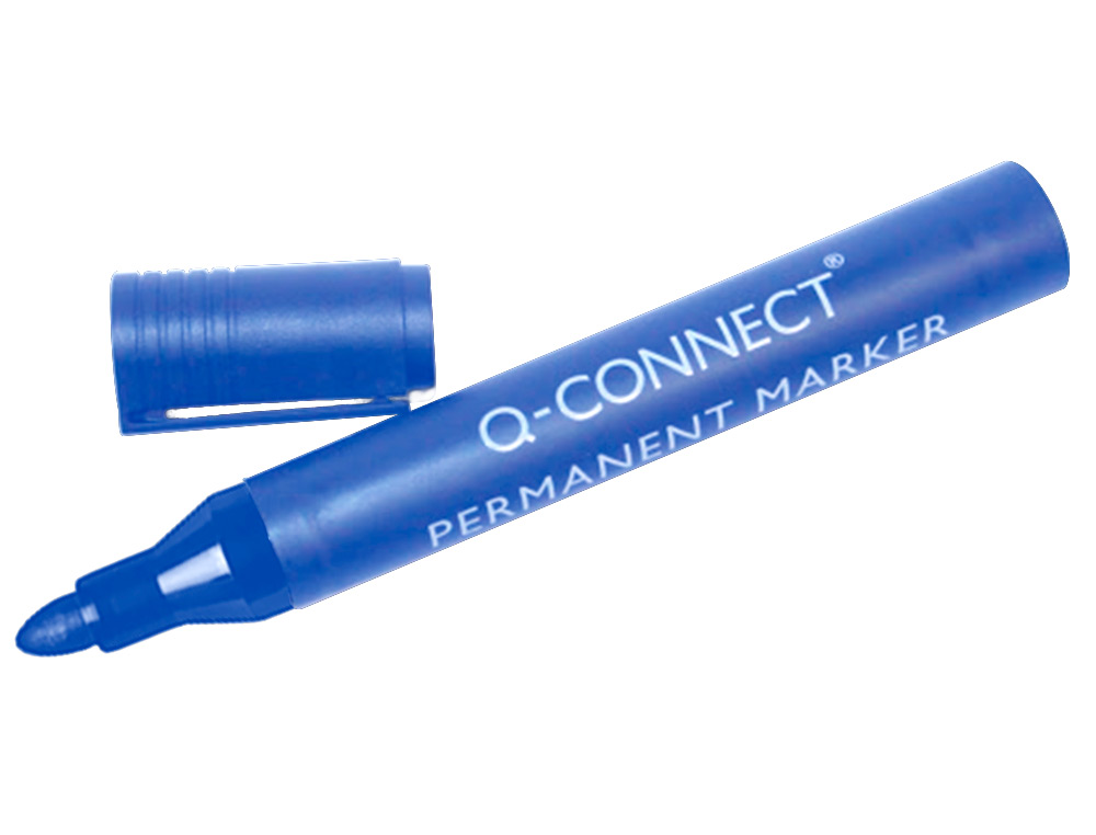 ROTULADOR Q-CONNECT MARCADOR PERMANENTE AZUL PUNTA REDONDA 3 MM