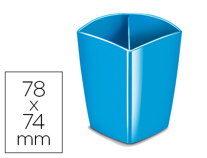 CUBILETE PORTALAPICES CEP AZUL OPACO PLASTICO MAGNETICO 78X74X95 MM