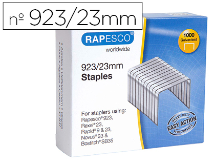 GRAPAS RAPESCO GALVANIZADA 923/23 CAJA DE 1000 UNIDADES