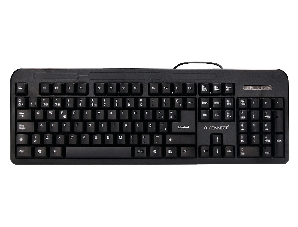 TECLADO Q-CONNECT NEGRO CON CABLE 1,5 M COMPATIBLE WINDOWS