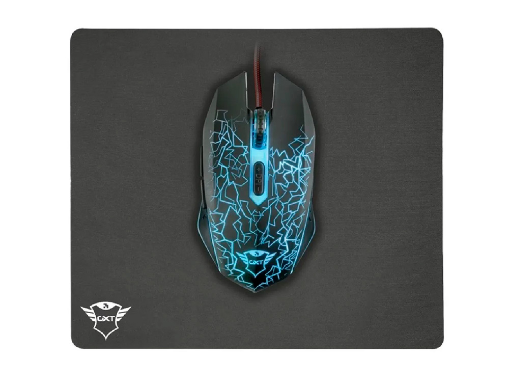 PACK ALFOMBRILLA + RATON OPTICO TRUST GAMING GXT783 IZZA MOUSE & PAD 2400 DPI 6 BOTONES