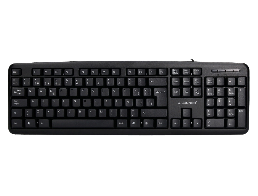 TECLADO Q-CONNECT CON CABLE 1,35 MT COLOR NEGRO