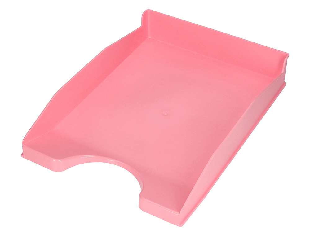 BANDEJA SOBREMESA PLASTICO Q-CONNECT ROSA PASTEL OPACO 240X70X340MM