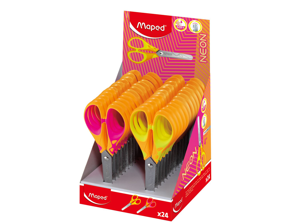 TIJERAS ESCOLAR MAPED ESSENTIALS SOFT NEON 13 CM
