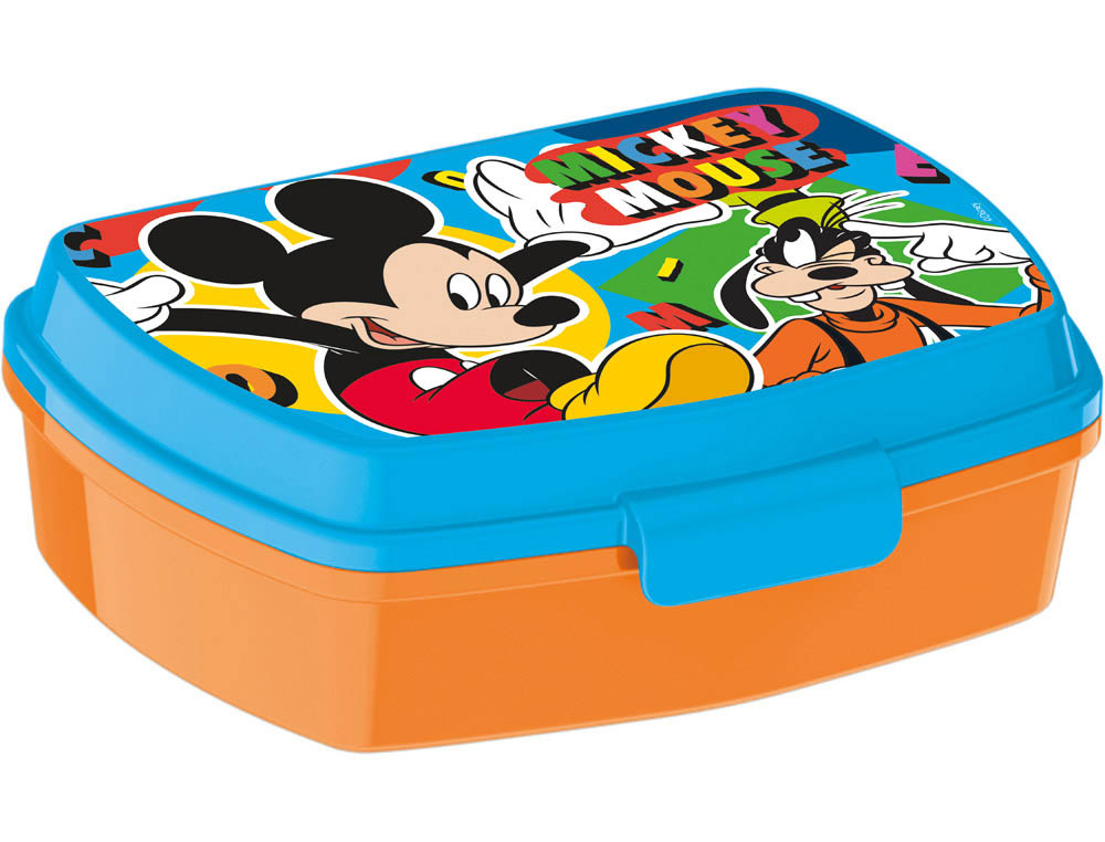 SANDWICHERA SAFTA ESCOLAR 170X133X56 MM MICKEY MOUSE HAPPY SMILES