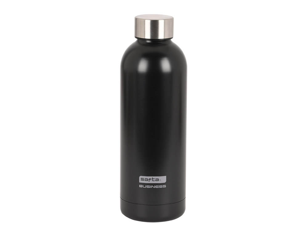 BOTELLA PORTALIQUIDO SAFTA 500 ML TERMO ACERO INOXIDABLE AZUL/GRIS/NEGRO 225X70 MM
