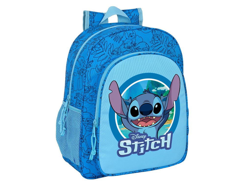 MOCHILA SAFTA JUNIOR ADAPTABLE A CARRO STITCH 380X320X120 MM