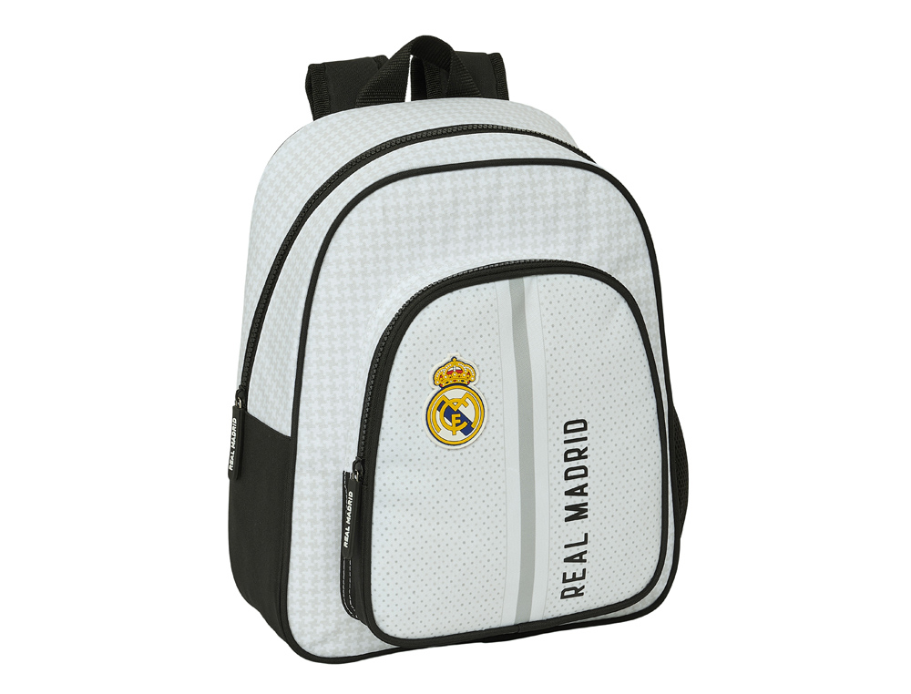 MOCHILA SAFTA INFANTIL ADAPTABLE A CARRO REAL MADRID 1 EQUIPACION 24/25 340X280X100 MM