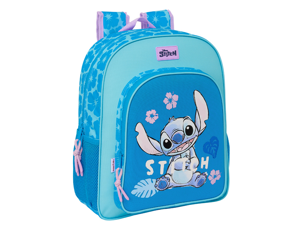 MOCHILA SAFTA JUNIOR ADAPTABLE A CARRO STITCH HAWAII 380X320X120 MM