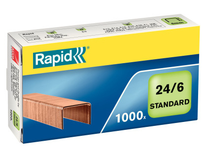 GRAPAS RAPID N 24/6 COBREADA CAJA DE 1000 UNIDADES