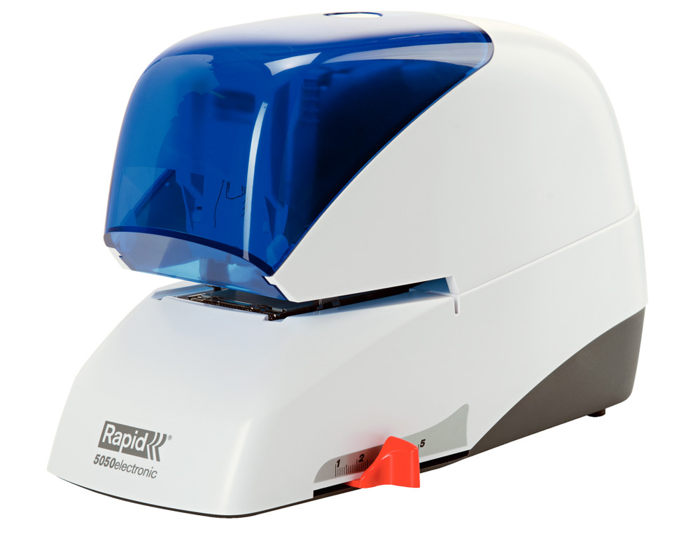 GRAPADORA ELECTRICA RAPID 5050E CAPACIDAD 50 HOJAS USA CASETTE GRAPAS 5050E COLOR AZUL