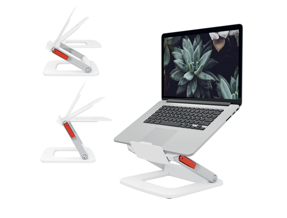 SOPORTE PARA PORTATIL LEITZ AJUSTABLE EN ALTURA COLOR BLANCO 253X258X45 MM