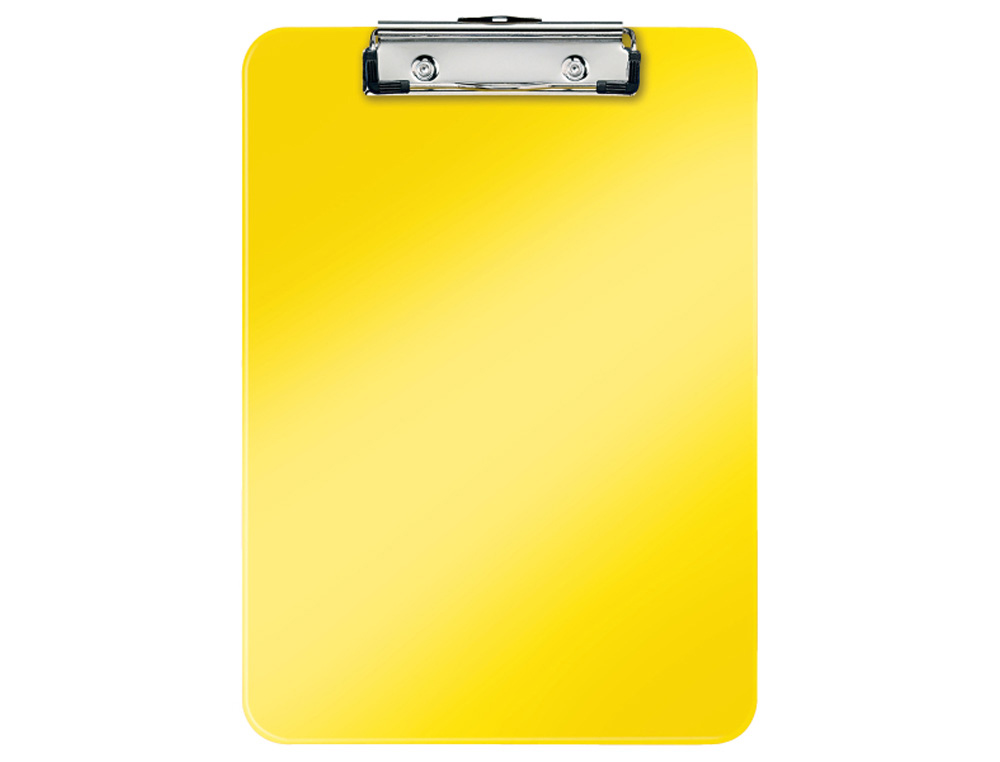 CARPETA LEITZ WOW PLASTICO RIGIDO DIN A4 CON PINZA SUPERIOR COLOR AMARILLO
