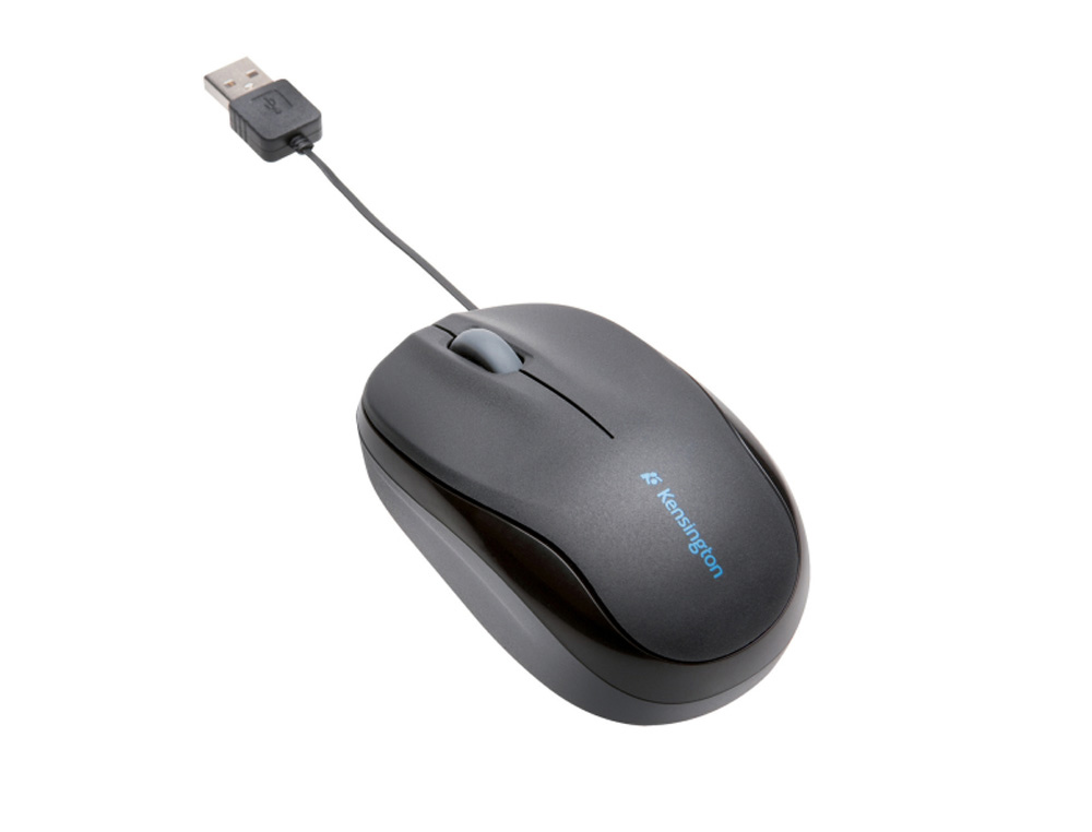 RATON KENSINGTON OPTICO PRO FIT 3 BOTONES 1000 DPI CON CABLE RETRACTILCOLOR NEGRO