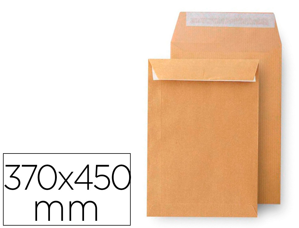 SOBRE LIDERPAPEL K-36 BOLSA KRAFT 370X450 MM CAJA DE 100 UNIDADES